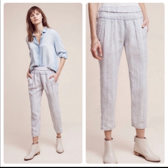 Anthropologie Striped Hei Hei Cropped Pants - Picture 1 of 12